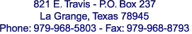 821 E. Travis - P.O. Box 237